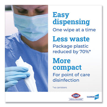 Clorox® Healthcare® Versasure Cleaner Disinfectant Wipes, 1-ply, 12" X 12", White, 110 Towels-pouch freeshipping - TVN Wholesale